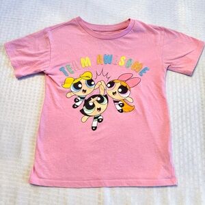 Powerpuff Girls Team Awesome Pink Tee Freeze Cartoon Network Girls Size 7
